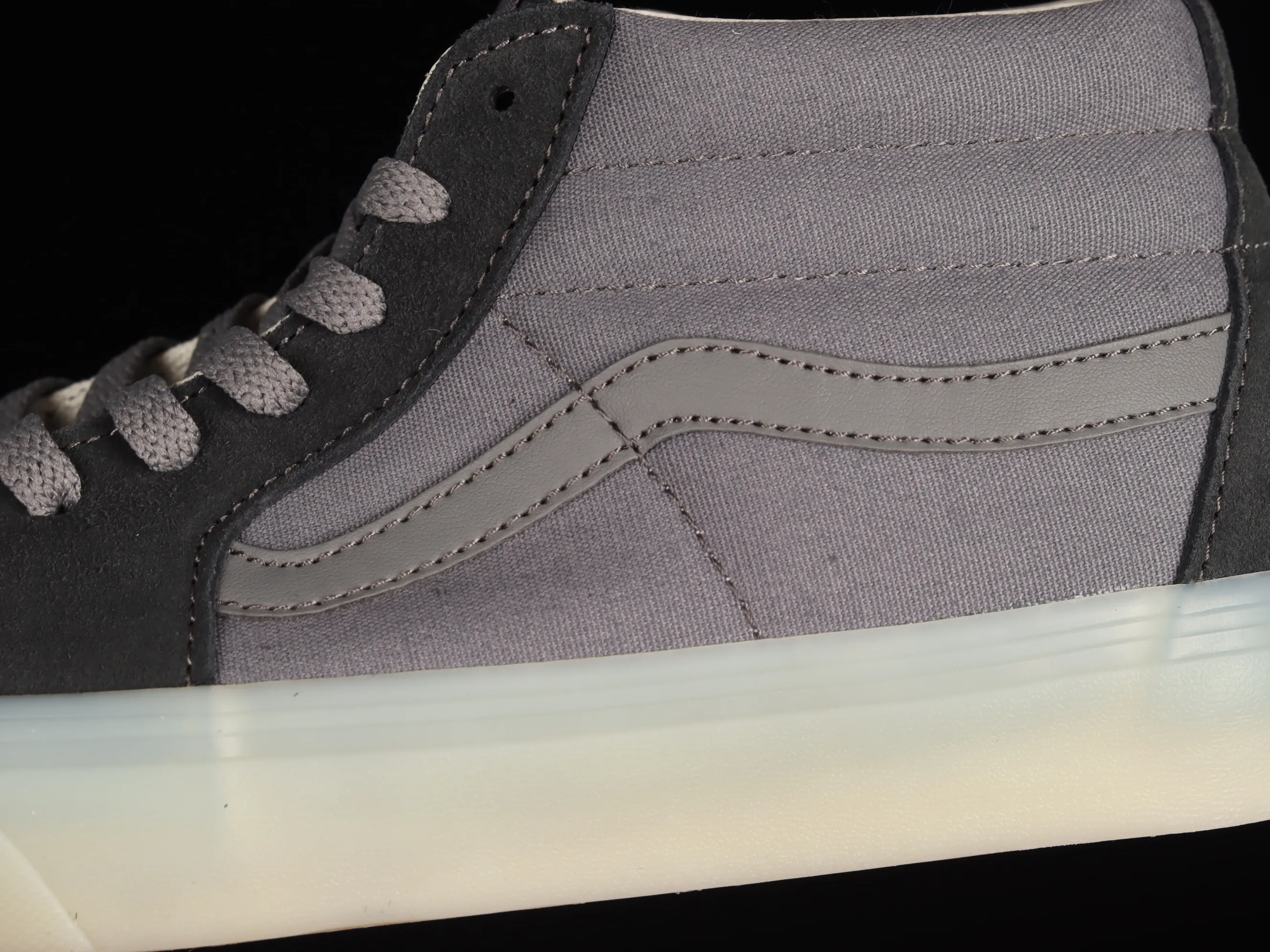 All categories Vans Vans series Vans Mid Vans China Vans Sk8-Mid official new cool transparent jelly glass glue gray black Chinese sneakers VN0A3WM3ABD